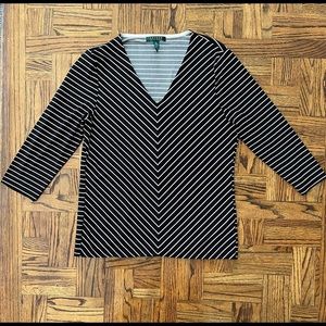 Ralph Lauren 3/4 Sleeve Striped Top XL